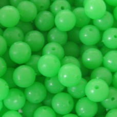 6mm Green Lumi  Plastic Beads Qty 100 per pack